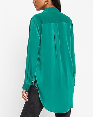 Pleated Shoulder Relaxed Tunic Portofino Shirt