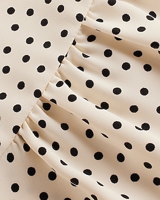 Slim Polka Dot Ruffle Neck Portofino Shirt