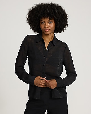 Sheer Striped Portofino Shirt