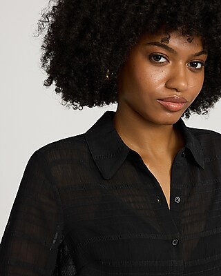 Sheer Striped Portofino Shirt