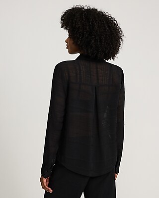 Sheer Striped Portofino Shirt