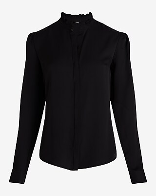 Relaxed Ruffle Neck Portofino Shirt