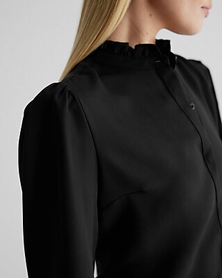 Relaxed Ruffle Neck Portofino Shirt