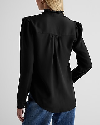 Relaxed Ruffle Neck Portofino Shirt
