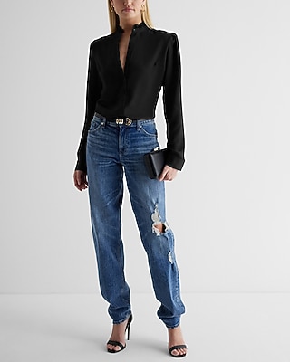 Relaxed Ruffle Neck Portofino Shirt