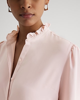 Relaxed Ruffle Neck Portofino Shirt