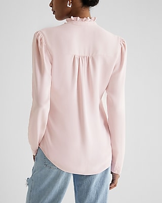Relaxed Ruffle Neck Portofino Shirt