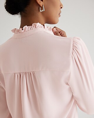 Relaxed Ruffle Neck Portofino Shirt