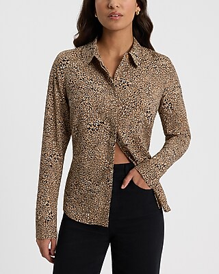 Fitted Leopard Portofino Shirt