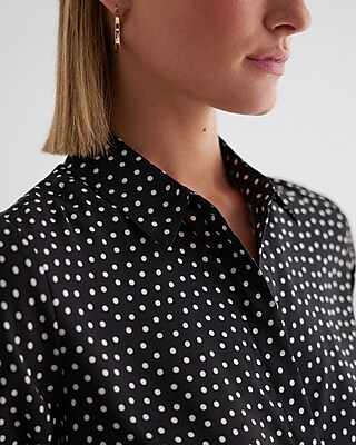 Satin Polka Dot Portofino Shirt