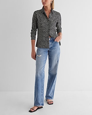 Satin Polka Dot Portofino Shirt