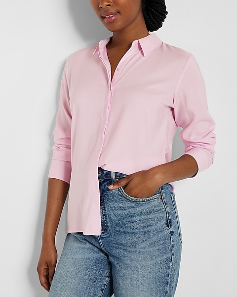 Conscious Edit Satin Portofino Shirt: Souvenir Pink 2755
