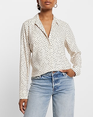 Relaxed Satin Polka Dot Portofino Shirt