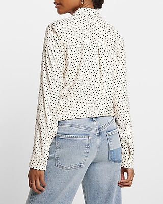 Relaxed Satin Polka Dot Portofino Shirt