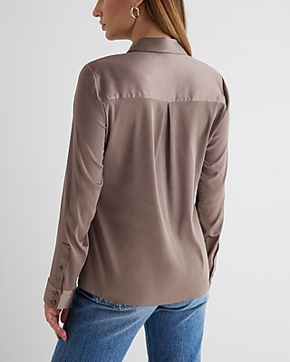 Satin Relaxed Portofino Shirt - image 2