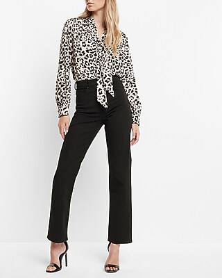 LS VNECK SCARF TIE PORTO CATRA LEOPARD 9708707:PRINT-NEUTRAL:XS