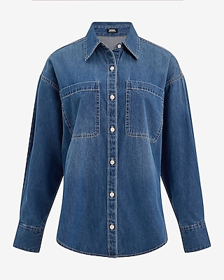 Denim Double Pocket Boyfriend Portofino Shirt