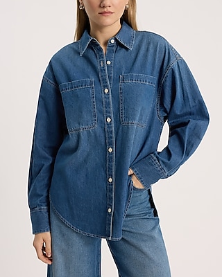 Denim Double Pocket Boyfriend Portofino Shirt