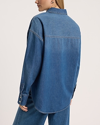 Denim Double Pocket Boyfriend Portofino Shirt