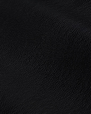 Faux Leather Puff Sleeve Button Up Shirt