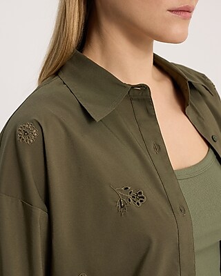 Floral Eyelet Tunic Shirt