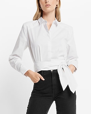 Tie Bottom Shirt 9709194:true White:xl | Express