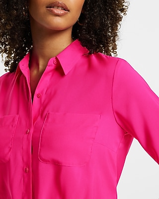 Relaxed Cinched Tie Bottom Portofino Shirt