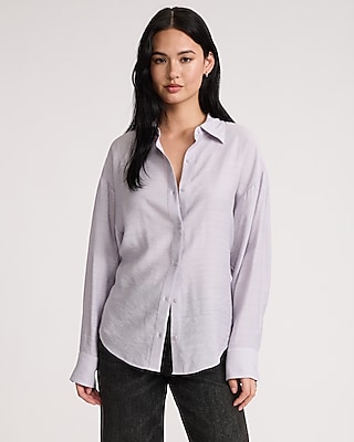 Linen-blend Boyfriend Portofino Shirt | Express