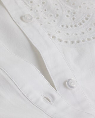 EC EX ECLECTIC POPLIN SHIRT WITH PLACED LACE 9709397:TRUE WHITE:M