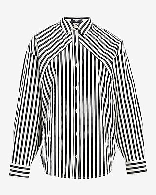 Poplin Striped Boyfriend Portofino Shirt