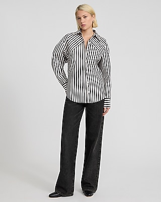 Poplin Striped Boyfriend Portofino Shirt
