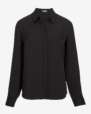 Women's Black Shirts- Satin & Button Down Shirts - Express