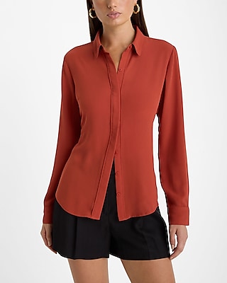 Women's Orange Work Tops - Dress Shirts & Blouses For Work - Express