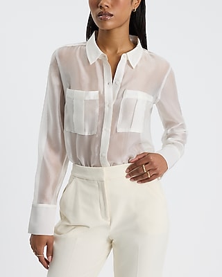 Sheer Double Pocket Relaxed Portofino Shirt