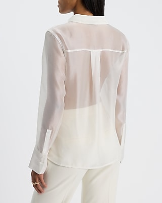 Sheer Double Pocket Relaxed Portofino Shirt