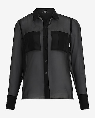 Sheer Double Pocket Portofino Shirt