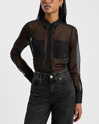 Sheer Double Pocket Portofino Shirt