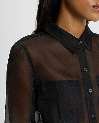 Sheer Double Pocket Portofino Shirt