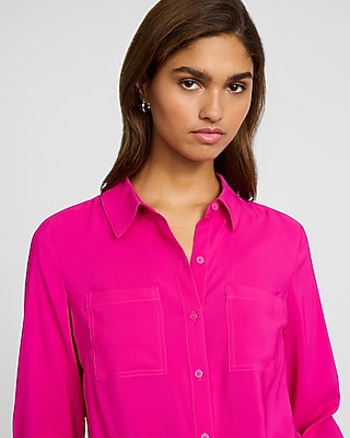 Georgette Double Pocket Relaxed Portofino Shirt