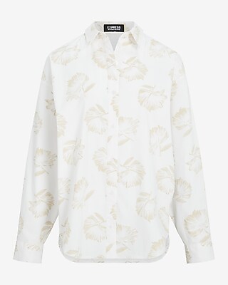 OVERSIZED COTTON POPLIN SHIRT OLLIE FLORAL 9709463:PRINT-NEUTRAL:XS
