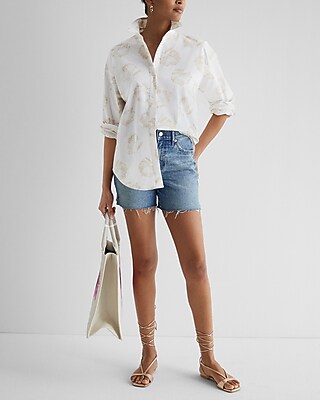 OVERSIZED COTTON POPLIN SHIRT OLLIE FLORAL 9709463:PRINT-NEUTRAL:XS