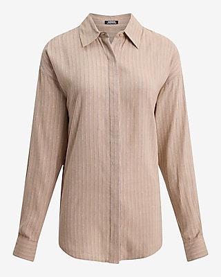 Striped Linen-Blend Boyfriend Portofino Shirt