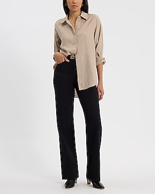 Striped Linen-Blend Boyfriend Portofino Shirt