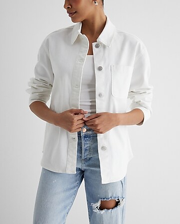 Shirt Jackets - Shackets, Express Women\'s White