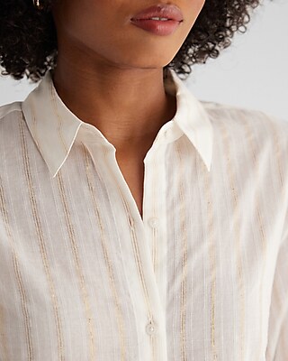 Relaxed Metallic Half Sleeve Portofino Shirt
