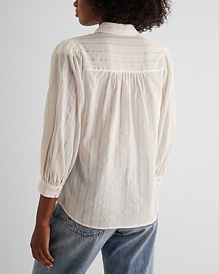 Relaxed Metallic Half Sleeve Portofino Shirt