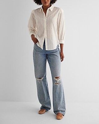 Relaxed Metallic Half Sleeve Portofino Shirt
