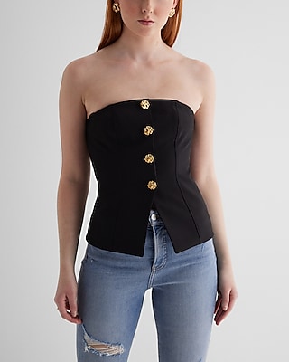 Carolee Black Strapless Bustier Top