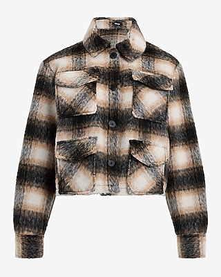 Plaid Four Pocket Cropped Shacket