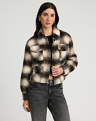 Plaid Four Pocket Cropped Shacket